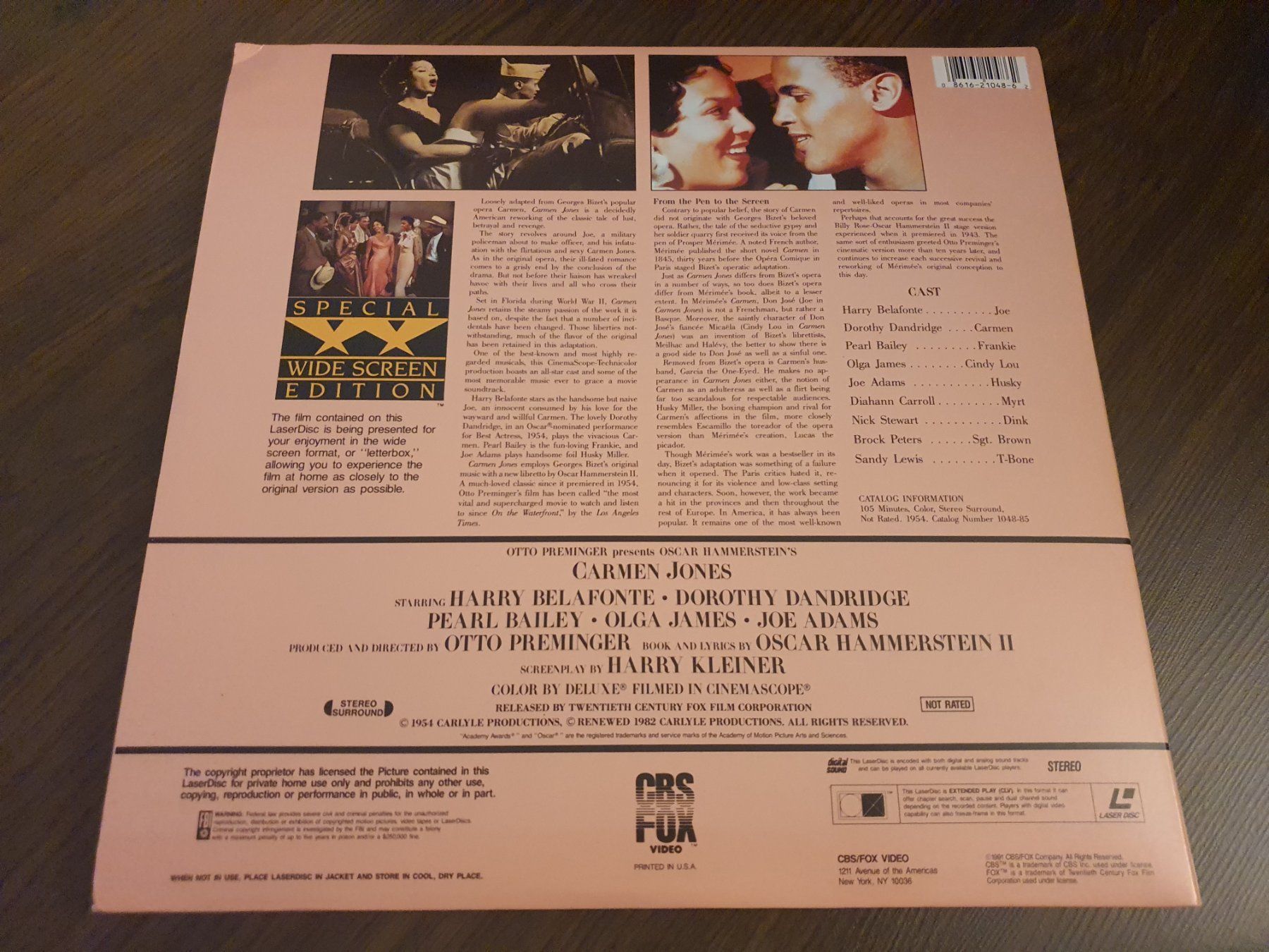 Tutti i DVDs: Laserdisc Carmen Jones - harry belafonte – Usato da Baden venduto da swiss-alps 2