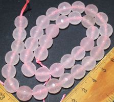 Stein Perlen Strang B-1216 – Rosa Quarz facettiert 10mm 37 S