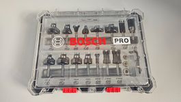Bosch Pro 15tlg. Fräser Set 6mm Schaft für Oberfräser