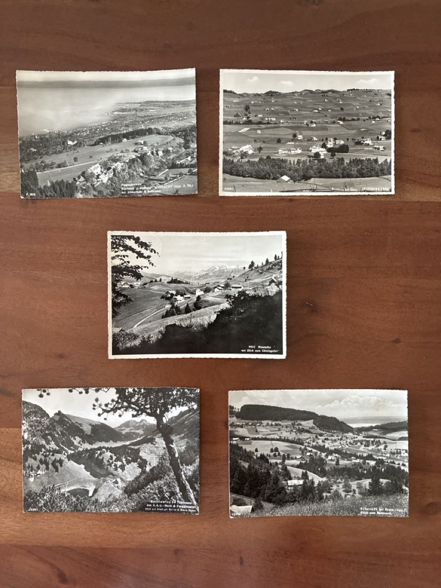 Cartoline postali: 10 Ansichtskarten Schweiz Panoramakarten Appenzell diverse  – Usato da Oftringen venduto da Cla.vD.74 3