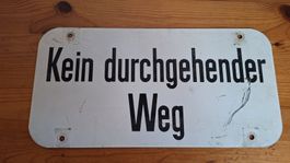 Vintage Metallschild  beidseitig beschriftet , Privatweg...