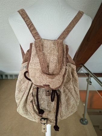 Stoffrucksack Boombaba collections beige, braun bestickt 