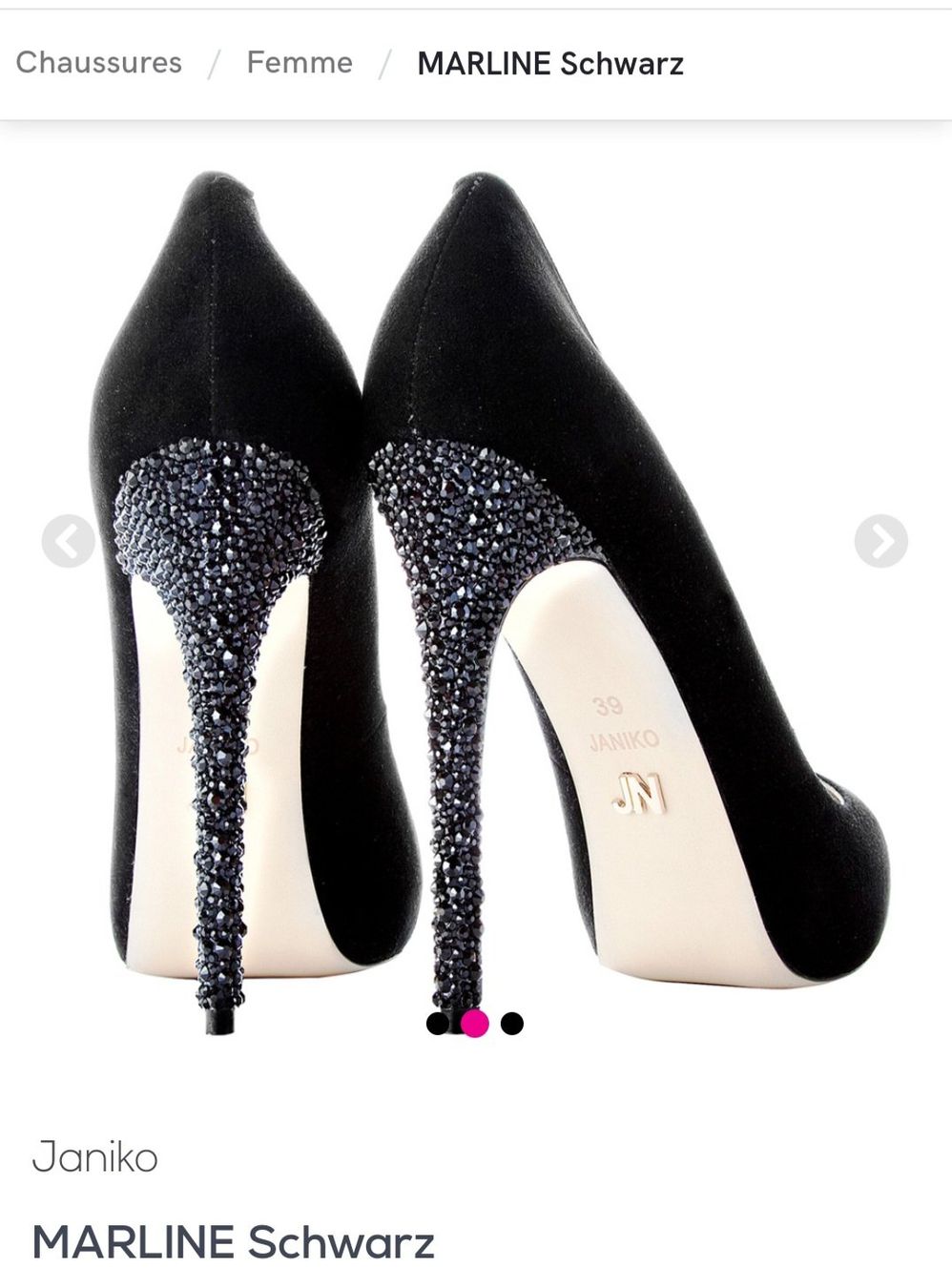 Scarpe da donna: Escarpins Janiko noirs strass T38 – Nuovo e nell'imballaggio originale da Sierre venduto da Lily88 2