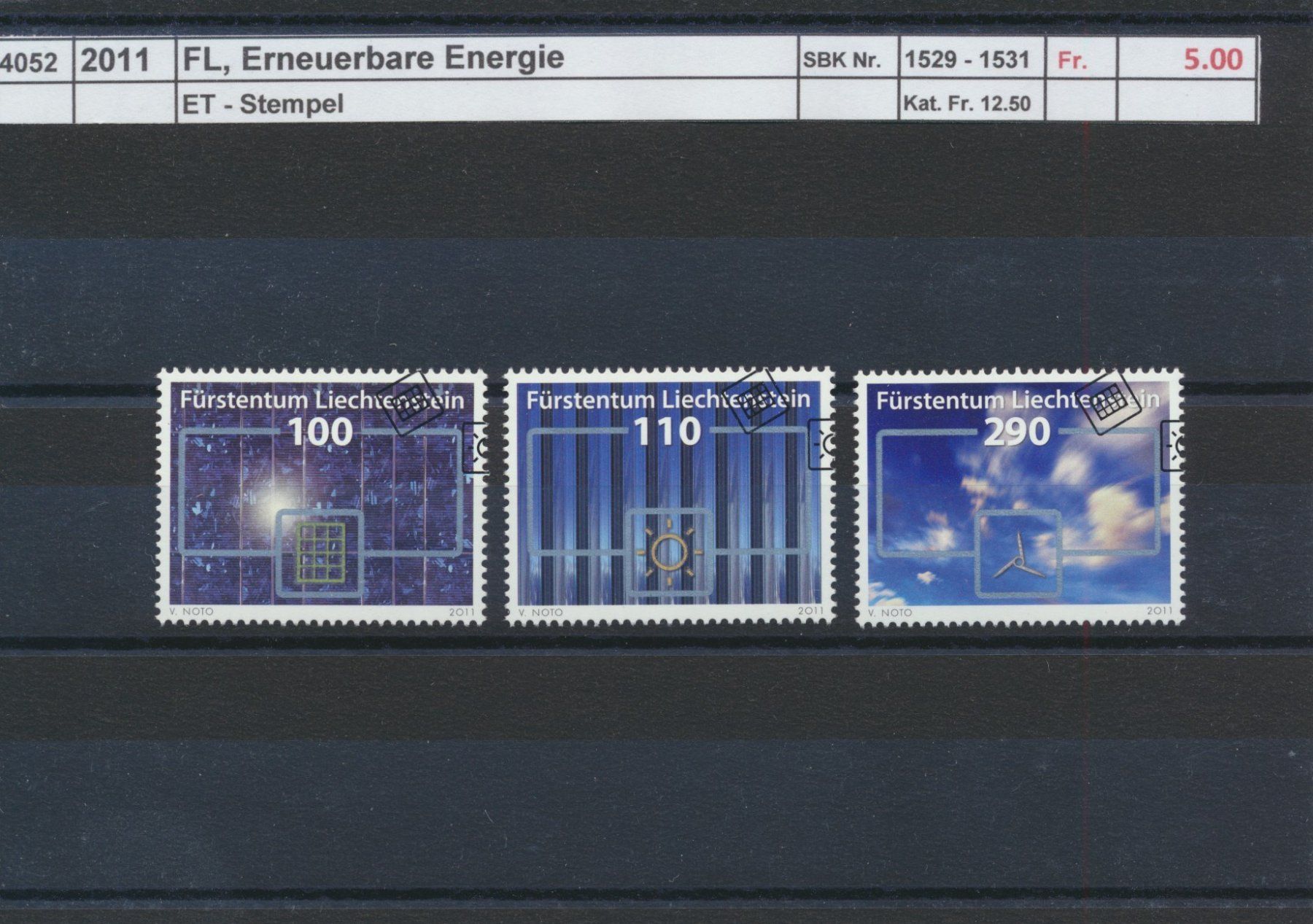 Tutti i francobolli: 2011 FL, "Erneuerbare Energie", ET - Stempel – Usato da Winterthur venduto da Zupogeru