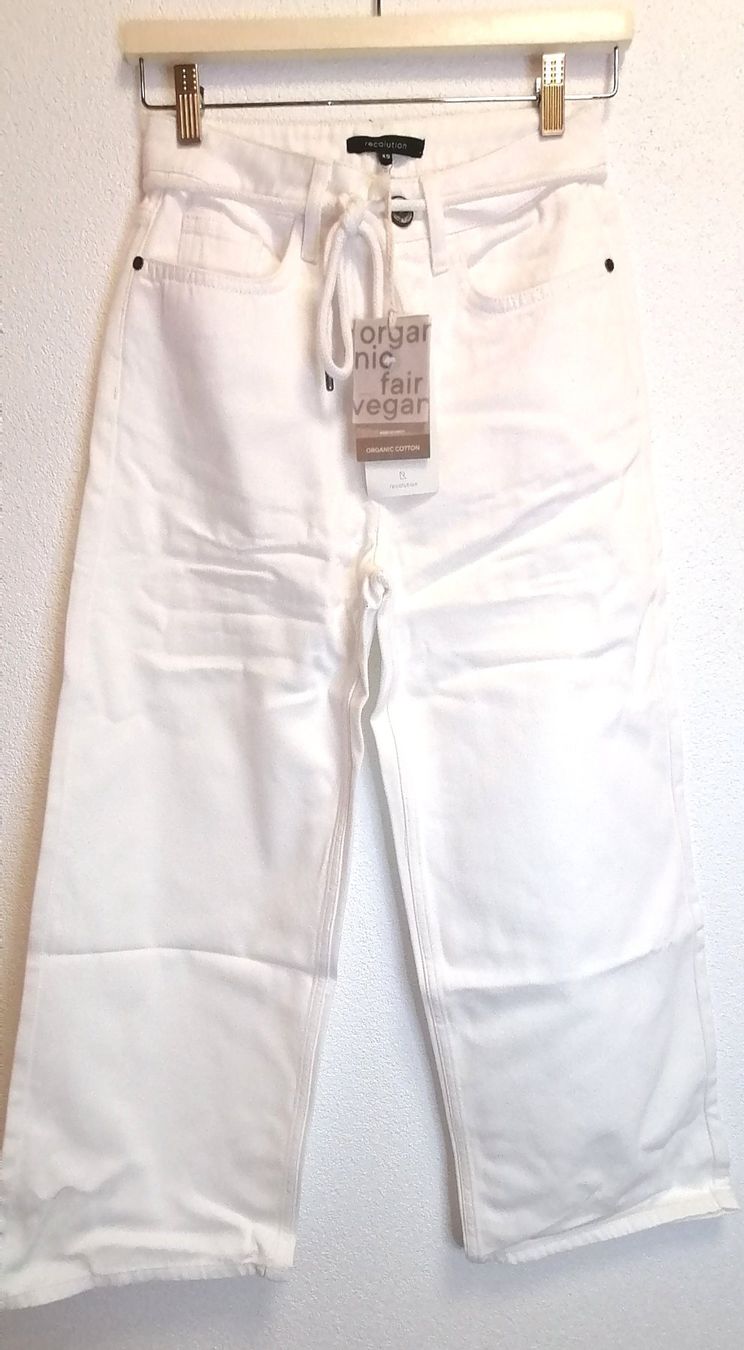Pantaloni: Hose weiss ''Erica'' fairtrade recolution XS – Nuovo e nell'imballaggio originale da Rheinfelden venduto da womanskirtSecondhand