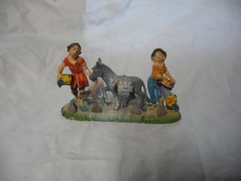 ALTE KUNSTSTOFF FIGUR  NR. 763  FRÜCHTEVERKAUF  ESEL GUT (B)