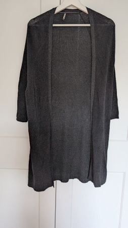 Damen Strickjacke lang schwarz glitzernd, Grösse XS