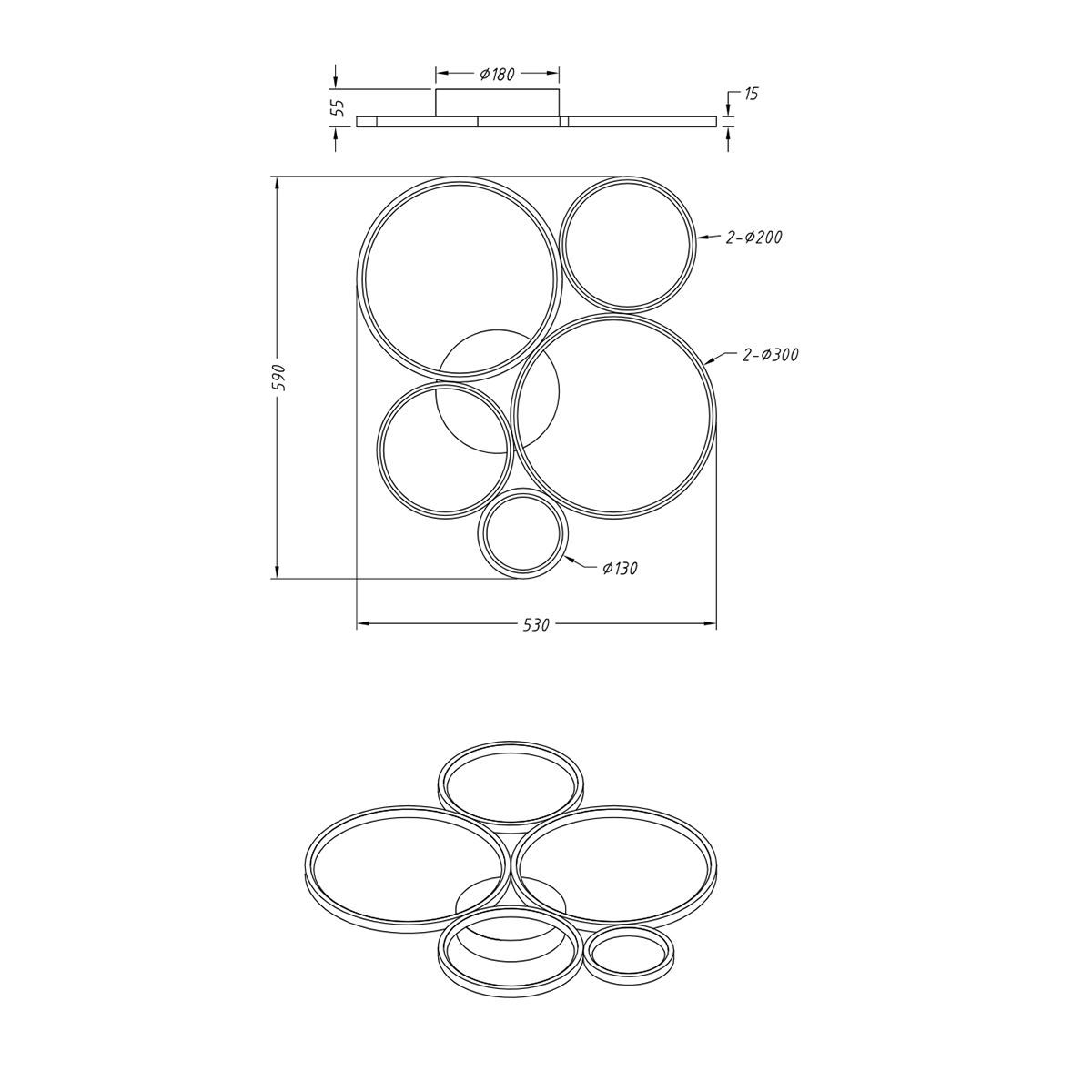 Lampadari & plafoniere: LED Deckenleuchte, 5 Ringe, Weiss – Nuovo (secondo la descrizione) da Kreuzlingen venduto da Smart-Light 7