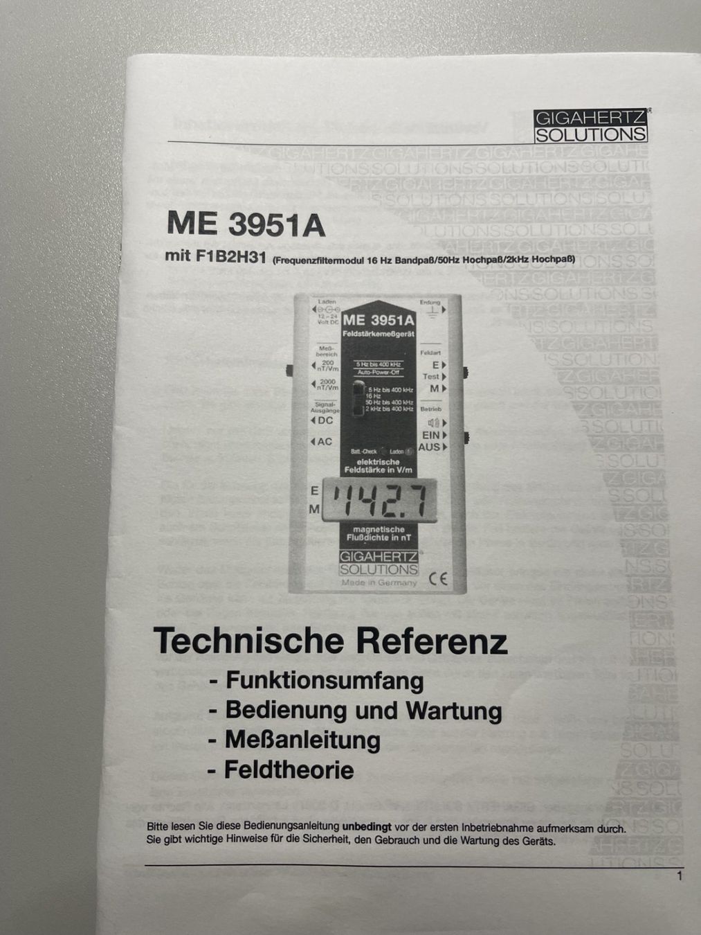 Messen: Niederfrequenz-Analyser ME3951A – Gebraucht aus Emmenbrücke von Yeti59 1