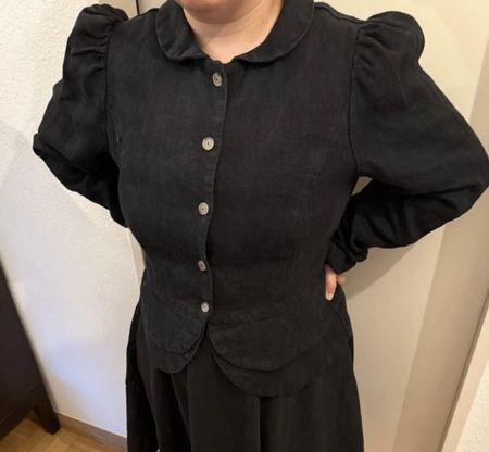 Son de Flor Elizabeth Jacke schwarz Leinen Gr. L