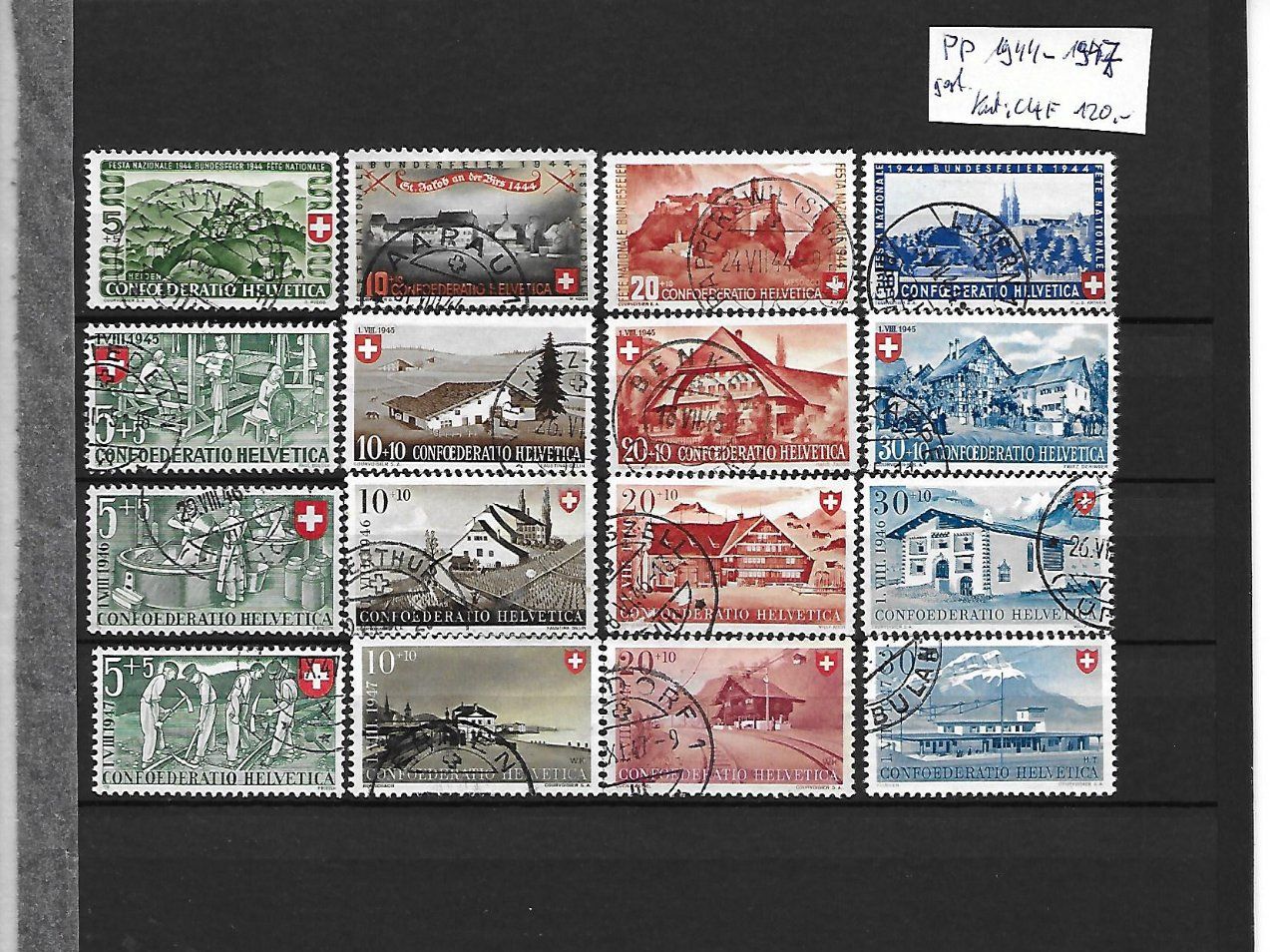Tutti i francobolli: PP 1944 - 1947 gest. Kat: CHF 120.- – Usato da Basel venduto da Ilp