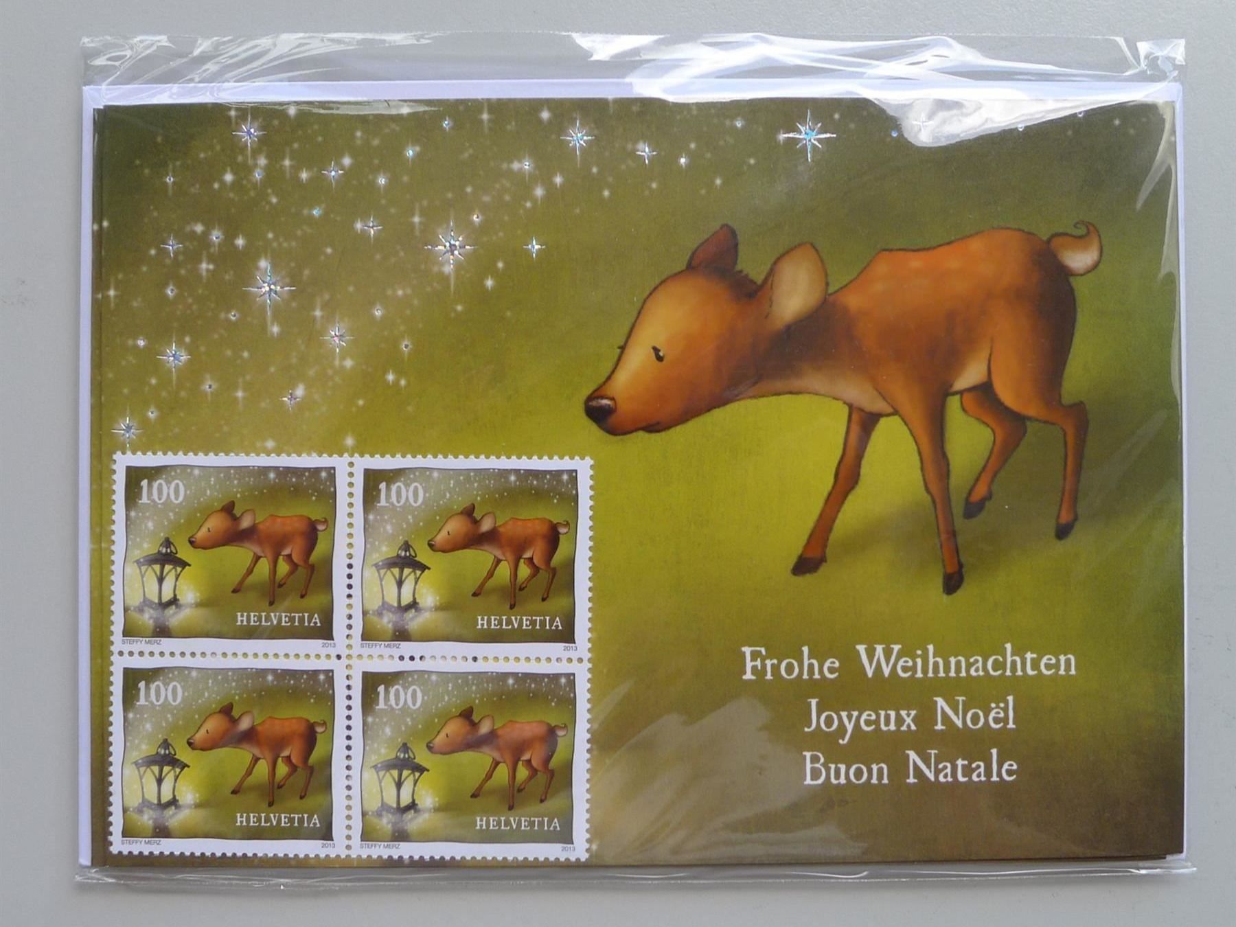 Tutti i francobolli: 2013, Bambi Weihnachtskarte, "Orginal" verpackt **postfrisch – Usato da Sursee venduto da Luzernerraute