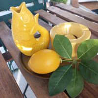 Garten Deko: Fischväseli u.Aschenbecher Teelicht/ Shabby