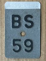 BS 59 - VELONUMMER - FAHRRADSCHILD - PLAQUE DE VELO - BS 59