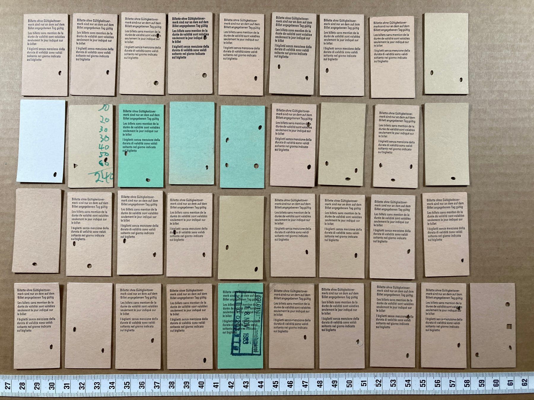 Tickets: Solothurn, 37 Edmondsonsche Bahn Billette, 1983, 1984, SBB – Gebraucht aus Lenzburg von fh1 5