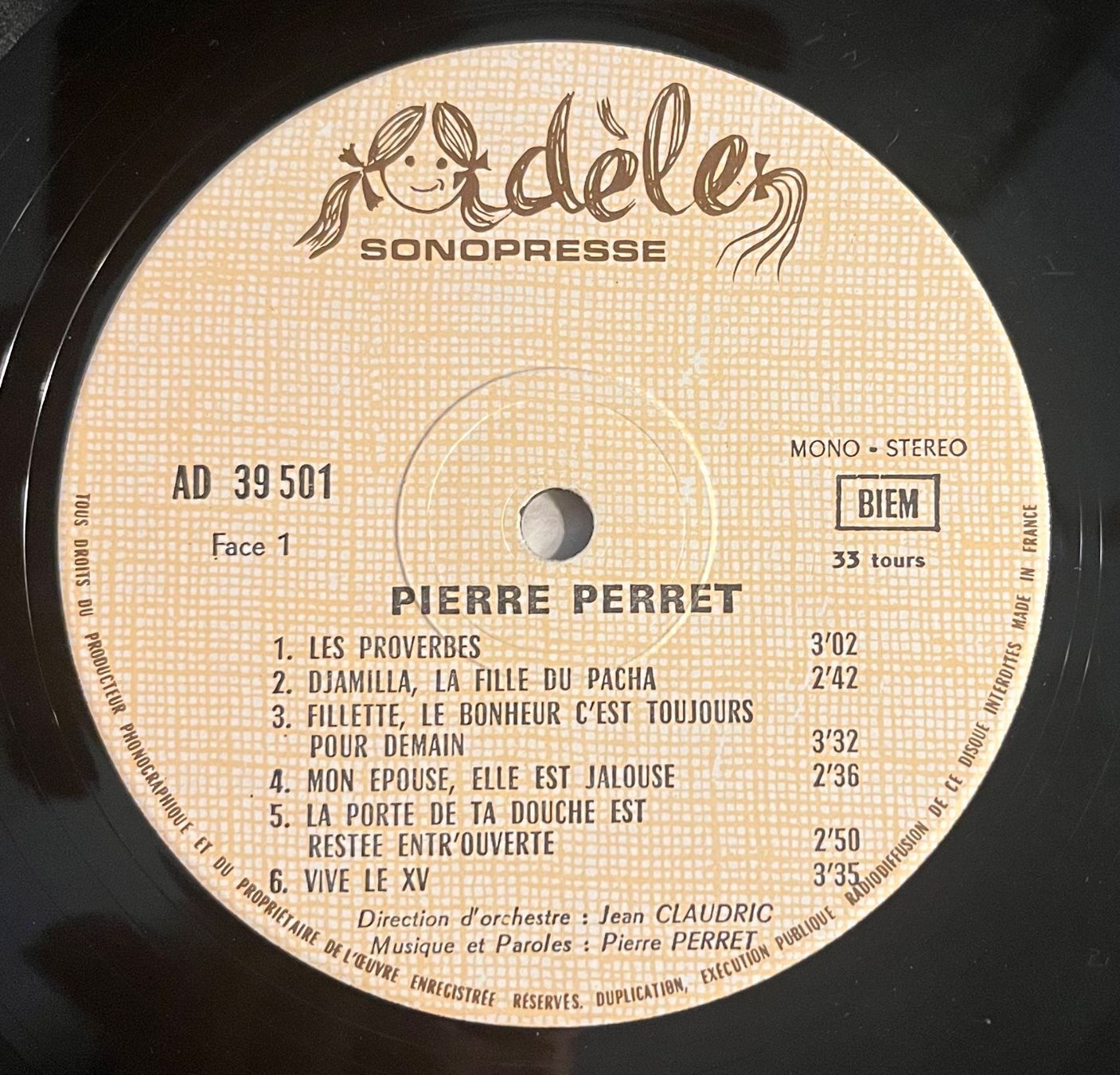 Dischi in vinile: PIERRE PERRET - CUVÉE 71 - 33 Tours – Usato da Bussigny venduto da vinyl-pas-cher 3