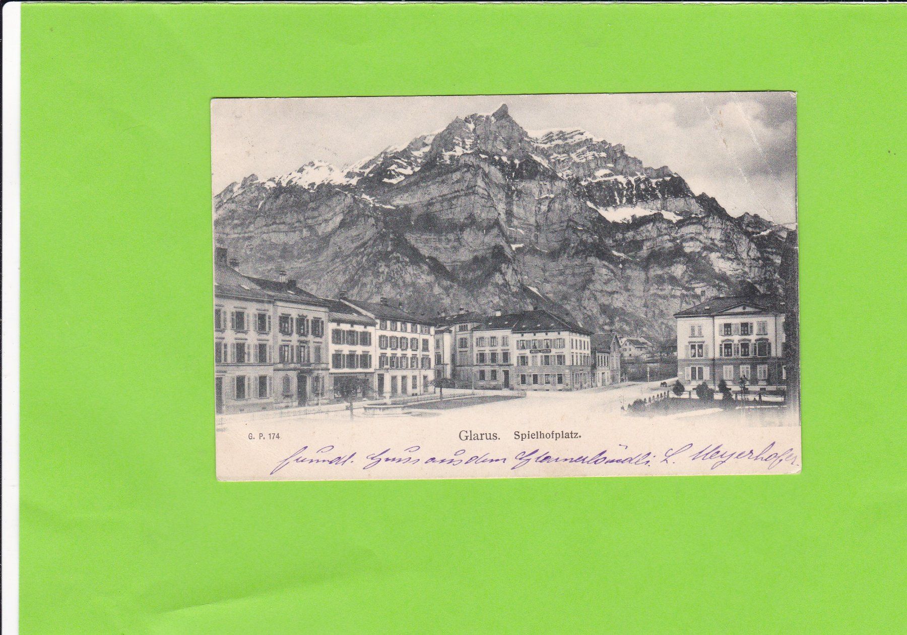 Cartoline postali: Glarus-Spielhofplatz---1907 – Usato da St. Peterzell venduto da neckertal