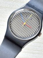 Swatch Quarzuhr schwarz gestreift S Damen 