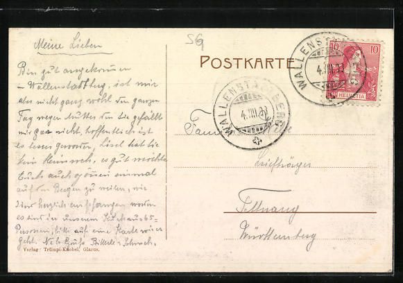 Cartoline postali: AK Wallenstadt, Teilansicht – Usato da Berlin venduto da bartko-reher 1