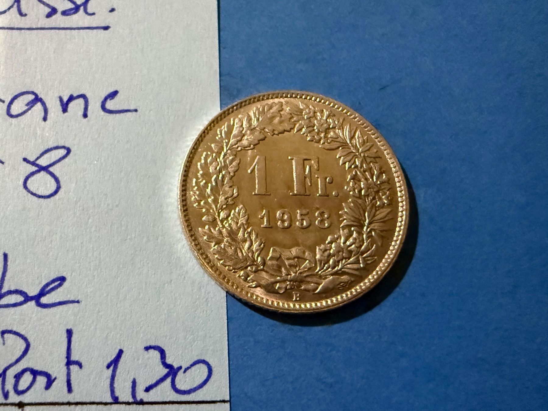 Tutti le monete: SUISSE : 1 FRANC 1958 - SUPERBE – Usato da genève venduto da GEnumist 1