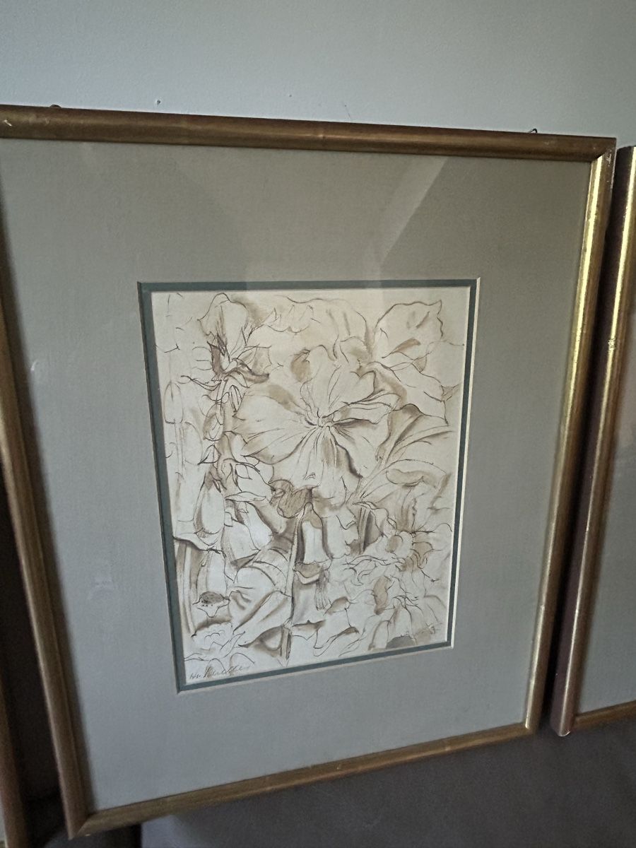 Gemälde: 3er Set Originale Zeichnungen, H.W. Scheller, gerahmt – Gebraucht aus Glarus von KunstWerkEr-LS87 4