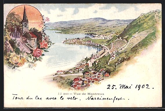 Cartoline postali: AK Montreux, Ortsansicht – Usato da Berlin venduto da bartko-reher