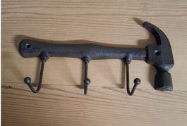 Hammer Garderobe / Wandgarderobe, Vintage Look, Metall