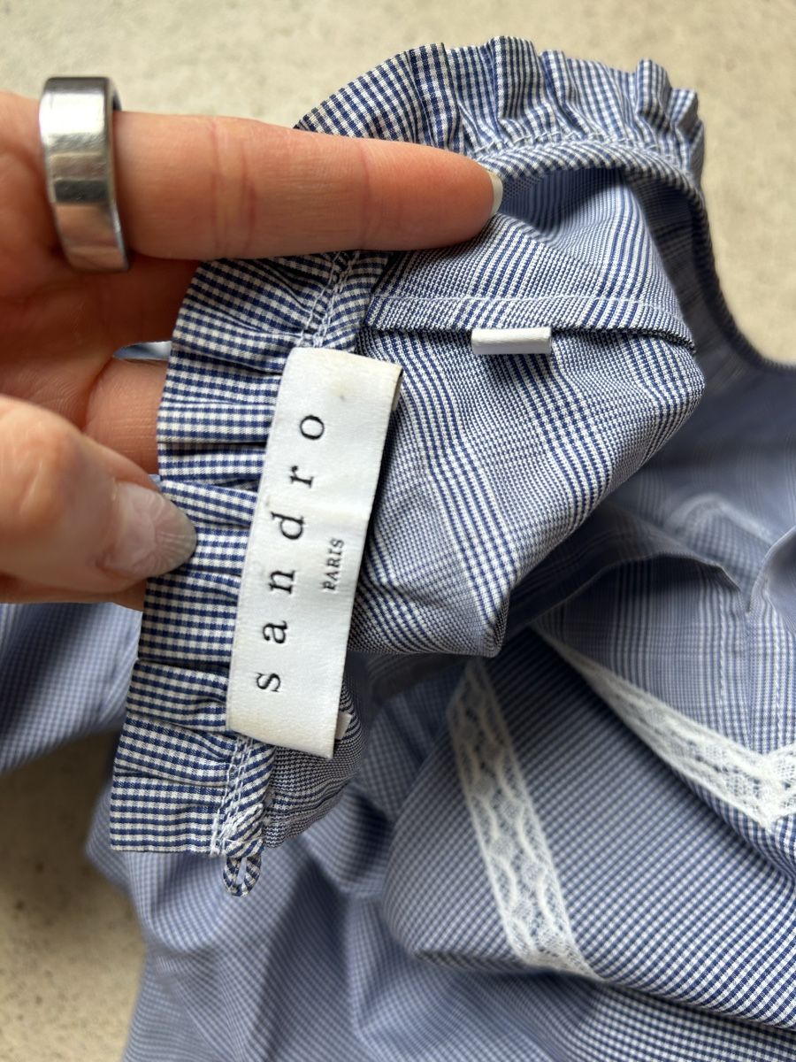 Sandro Camicette: Sandro Paris Bluse, Gr. 1, Hellblau – Usato da Zürich venduto da aglier 1