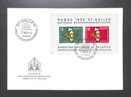 1959 Block NABAG ST. GALLEN Nationale Briefmarkenausstellung
