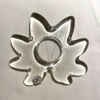 Bougeoir en verre forme feuille