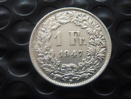 1 Fr. 1947  Auflage 0,62 Prägungen  +  Vorzüglich  +