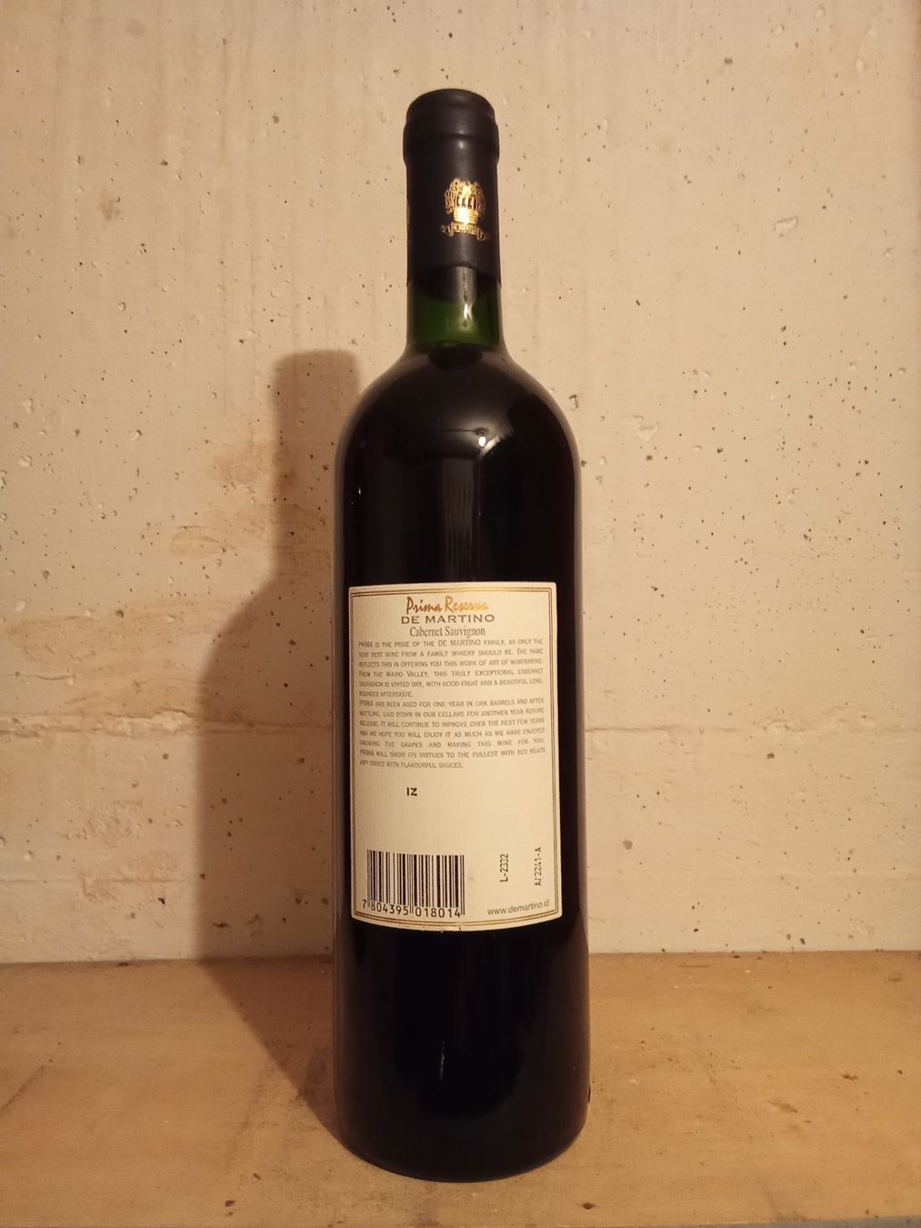 Wein: Cabernet Sauvignon 1a Riserva 2001/De Martino/Maipo Valley – Neu und originalverpackt aus Bilten von Bora3 2