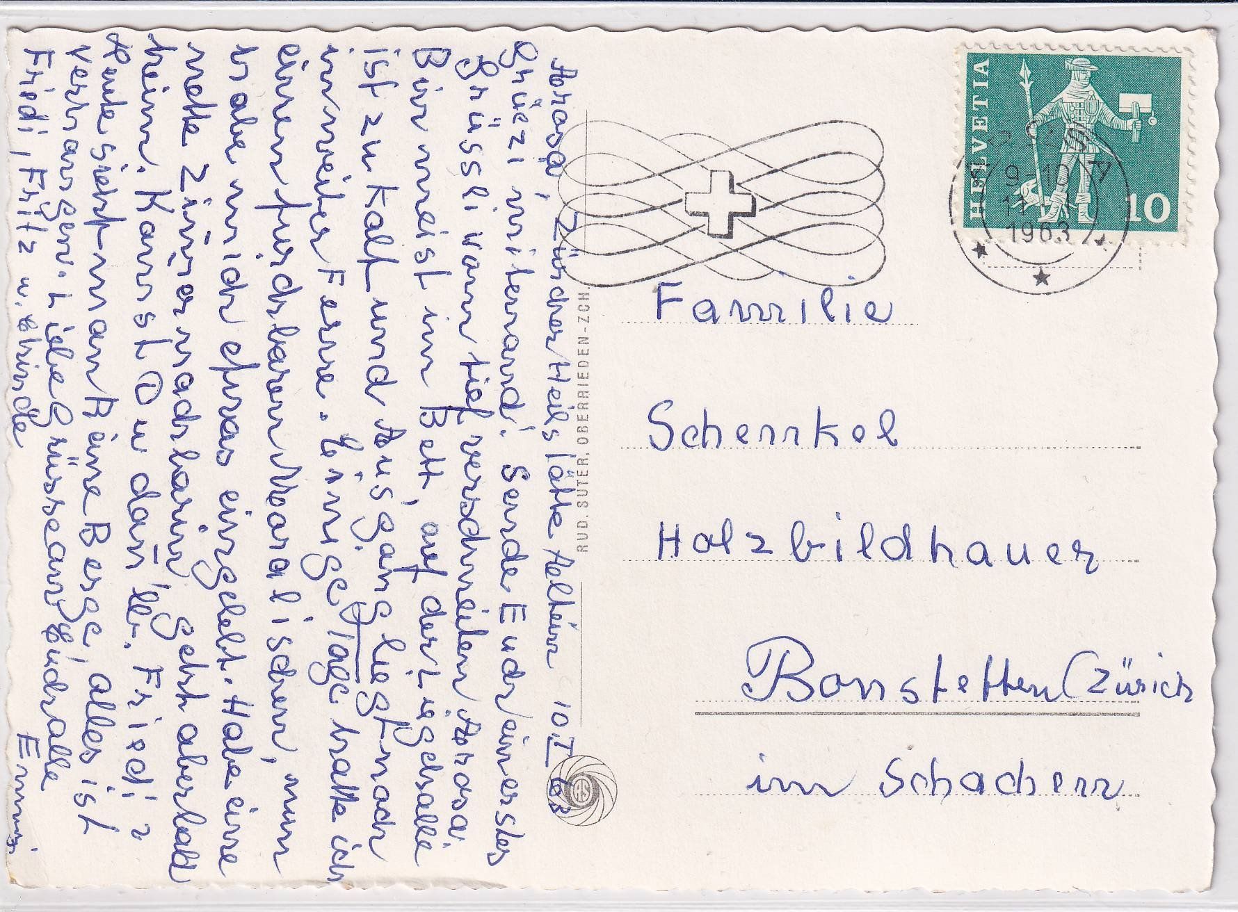 Cartoline postali: Arosa mit Furkahorn /bi – Usato da Hombrechtikon venduto da Rudolf07 1