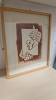 Original Holzschnitt "Hand in Hand", signiert, gerahmt.