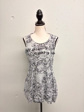 Rundholz Top Shirt Gr. S schwarz weiss Print