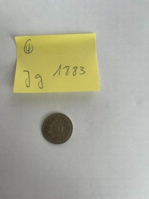 Tutti le monete: 10 Rappen Münze 1883 - Schweiz – Usato da Niederwil AG venduto da dahu75