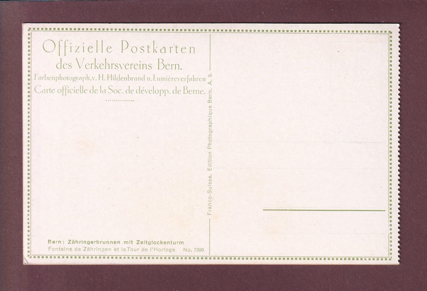 Cartoline postali: BERN - Zähringerbrunnen - Zeitglockenturm – Usato da Pully venduto da nicecards 1