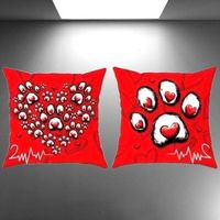 🐾❤️ Tierliebe Kissen 2er-Set – Herz & Pfoten 🐶🐱✨
