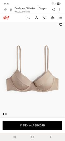 Push-up Bikinitop beige Grösse 75D neu H&M passt bei C auch