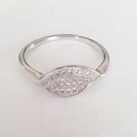 Silber Ring 925 mit Zirkonia Steinen, Grösse 18.5 mm Neu