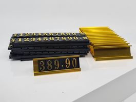 Preis Schilder aus Aluminium Gold