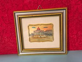 Vintage Wandbild Rom Petersdom – 13.8 x 15.3 cm – Gerahmt