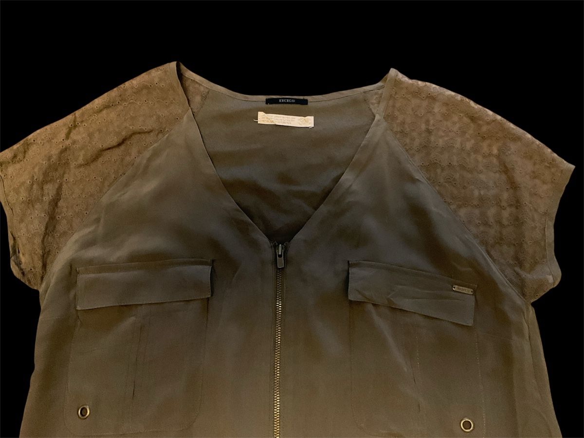 IKKS Vestiti: IKKS Seidenkleid Khaki Größe 38 – Usato da Arzier-Le Muids venduto da Fblouet 1