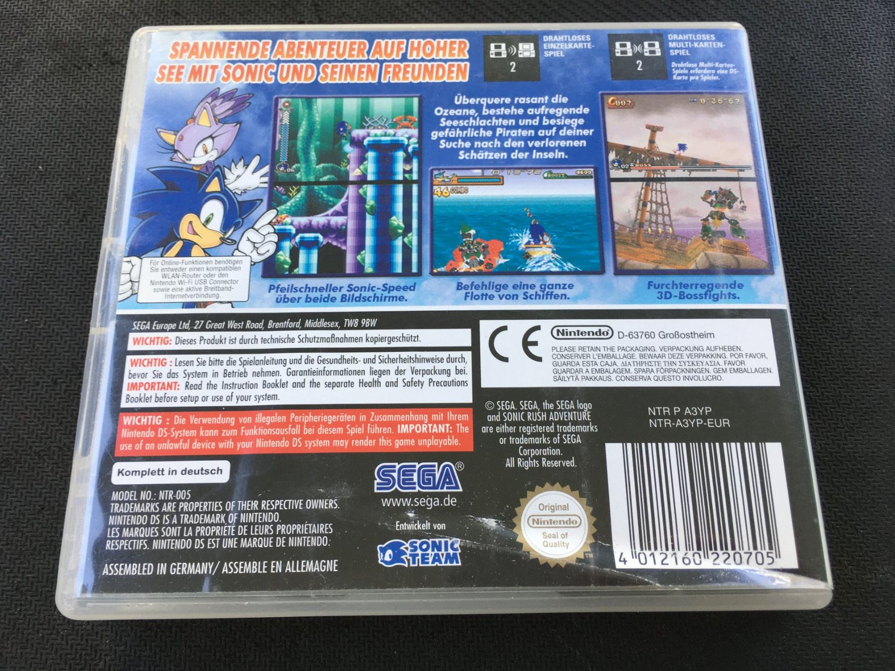 Nintendo Jeux: Sonic Rush Adventure - Nintendo DS – D'occasion à St.Gallen par sjosjo 1