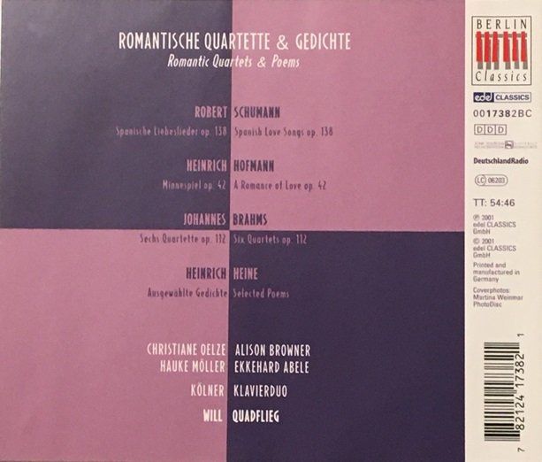 CD: Romantische Quartette & Gedichte – Usato da Grüningen venduto da azulamarillo 1