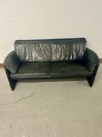Leolux Leder Sofa Schwarz/GrauVintage Retro 80er Jahre