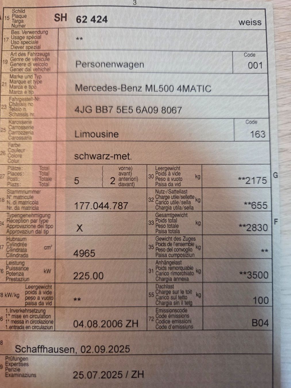Mercedes-Benz Automobili: Mercedes-Benz ML500 – Usato da Büttenhardt venduto da Cardman 9