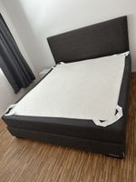 Sjöholm Boxspringbett dunkelgrau Stoff 180x200cm