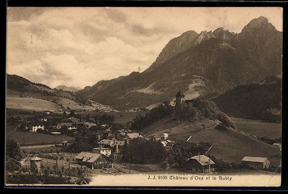 Cartoline postali: AK Château d'Oex, Panorama et le Rubly – Usato da Berlin venduto da bartko-reher