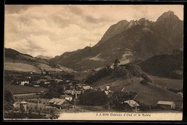 AK Château d'Oex, Panorama et le Rubly